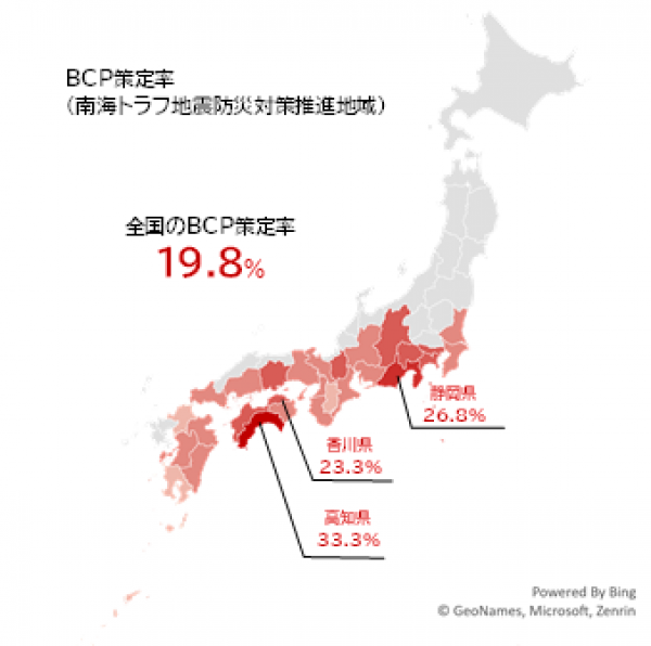 事業継続計画（BCP）の策定状況（2024年）－南海トラフ地震防災対策推進地域－